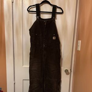 Carhartt Dark Brown Bib Overalls